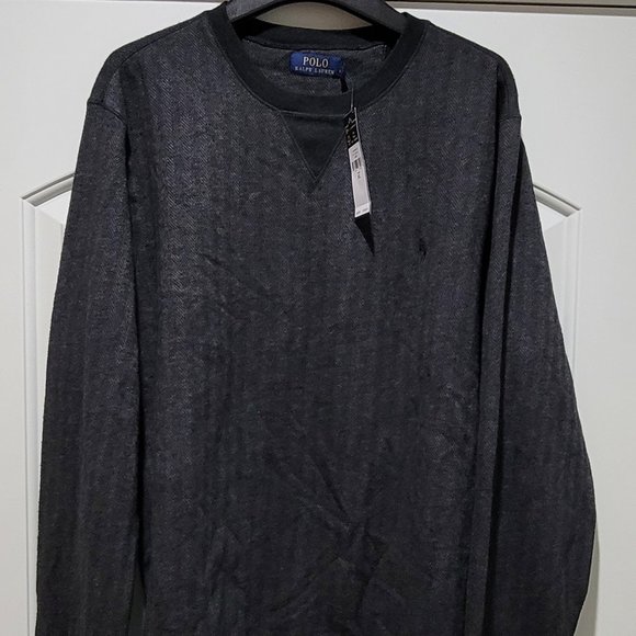New Men's Polo Ralph Lauren Crewneck herringbone sweatshirt XL - Picture 1 of 3